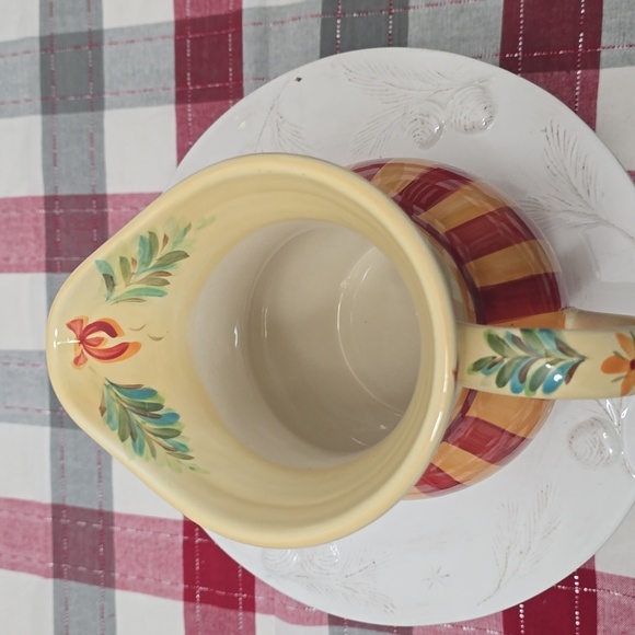 Southern Living Gail Pittman Collectible Decor Pitcher Vase Orange Red Green - Picture 6 of 13